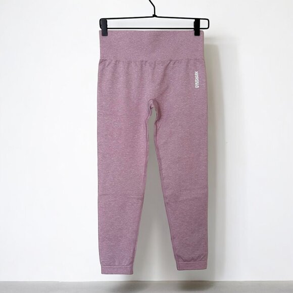 NEW Gymshark Size Large Adapt Marl Seamless Leggings L Light Purple GLLG4114 - Picture 1 of 13